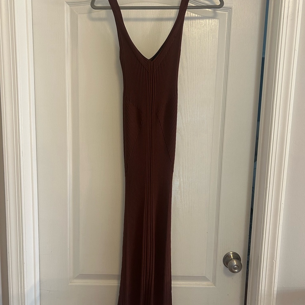 Abbeline stretchy bodycon brown Sleeveless tank Dress